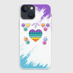 Чехол для iPhone 13 mini с принтом POP IT HEART в Петрозаводске,  |  | pop it | popit | антистресс | игрушка | поп ит | попит | пузырчатая плёнка | пупырка | сердечко | сердце | симпл димпл | симплдимпл