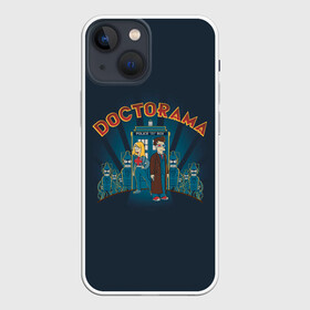 Чехол для iPhone 13 mini с принтом Doctorama в Петрозаводске,  |  | doctor who | futurama | serial | доктор кто | путешествия во времени | сериал | сериалы | фантастика | футурама
