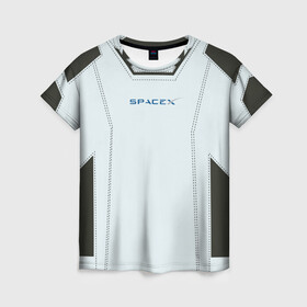 Женская футболка 3D с принтом Скафандр SpaсeX в Петрозаводске, 100% полиэфир ( синтетическое хлопкоподобное полотно) | прямой крой, круглый вырез горловины, длина до линии бедер | space x | илон маск | как тебе такое | космос | скафандр | суборбитальные полёты | форма