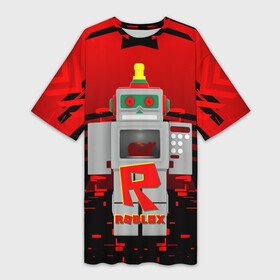 Платье-футболка 3D с принтом ROBO  ROBLOX  РОБЛОКС (Z) в Петрозаводске,  |  | game | gamer | roblox | robo | simulator | игра | конструктор | роблок | роблокс | робо | симулятор | строительство | фигура