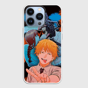 Чехол для iPhone 13 Pro с принтом Дэндзи и Макима в Петрозаводске,  |  | anime | blood | chainsaw man | demon | denji | devil | makima | monster | pochita | аниме | демон | дьявол | дэндзи | кровь | макима | монстр | почита | человек бензопила