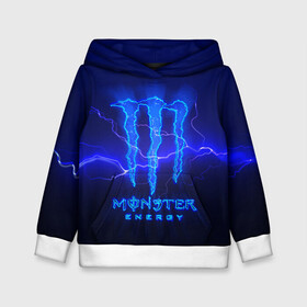 Детская толстовка 3D с принтом MONSTER ENERGY МОЛНИЯ в Петрозаводске, 100% полиэстер | двухслойный капюшон со шнурком для регулировки, мягкие манжеты на рукавах и по низу толстовки, спереди карман-кенгуру с мягким внутренним слоем | monster | monster energy | монстер | монстер енерджи | монстер енэрджи | монстер энерджи | энергетик | энергетический напиток