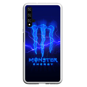 Чехол для Honor 20 с принтом MONSTER ENERGY МОЛНИЯ в Петрозаводске, Силикон | Область печати: задняя сторона чехла, без боковых панелей | monster | monster energy | монстер | монстер енерджи | монстер енэрджи | монстер энерджи | энергетик | энергетический напиток