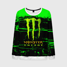 Мужской свитшот 3D с принтом MONSTER ENERGY NEON LOGO в Петрозаводске, 100% полиэстер с мягким внутренним слоем | круглый вырез горловины, мягкая резинка на манжетах и поясе, свободная посадка по фигуре | monster | monster energy | монстер | монстер енерджи | монстер енэрджи | монстер энерджи | неон | энергетик | энергетический напиток