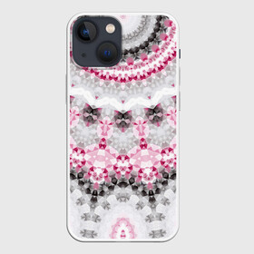 Чехол для iPhone 13 mini с принтом Абстрактный современный фон в Петрозаводске,  |  | абстрактный | женский | калейдоскоп | мозаика | мозаичный узор | молодежный | серый и розовый | современный | этно