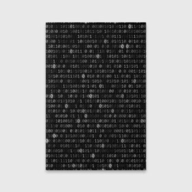 Обложка для паспорта матовая кожа с принтом Бинарный код в Петрозаводске, натуральная матовая кожа | размер 19,3 х 13,7 см; прозрачные пластиковые крепления | matrix | бинарный код | единица | единицы | матрица | нули | нули и единицы | нуль