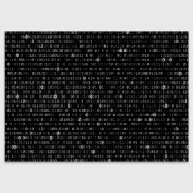 Поздравительная открытка с принтом Бинарный код в Петрозаводске, 100% бумага | плотность бумаги 280 г/м2, матовая, на обратной стороне линовка и место для марки
 | Тематика изображения на принте: matrix | бинарный код | единица | единицы | матрица | нули | нули и единицы | нуль