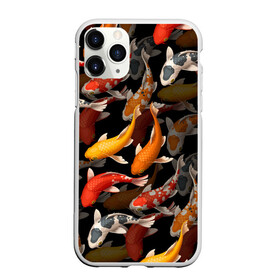 Чехол для iPhone 11 Pro Max матовый с принтом Карпы кои | Японские карпы в Петрозаводске, Силикон |  | восточные карпы | восточные рыбки | западные карпы | западные рыбы | карпы | карпы кои | кои | морские жители | рыбы | рыбы паттерн | японские карпы | японские кои
