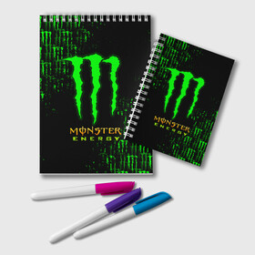 Блокнот с принтом MONSTER ENERGY NEON | МОНСТЕР в Петрозаводске, 100% бумага | 48 листов, плотность листов — 60 г/м2, плотность картонной обложки — 250 г/м2. Листы скреплены удобной пружинной спиралью. Цвет линий — светло-серый
 | Тематика изображения на принте: monster | monster energy | монстер | монстер енерджи | монстер енэрджи | монстер энерджи | неон | энергетик | энергетический напиток