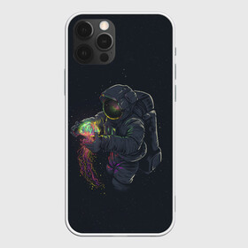 Чехол для iPhone 12 Pro с принтом Космическая медуза в Петрозаводске, силикон | область печати: задняя сторона чехла, без боковых панелей | space | галактика | иллюстрация | космонавт | медуза