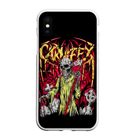 Чехол для iPhone XS Max матовый с принтом Carnifex в Петрозаводске, Силикон | Область печати: задняя сторона чехла, без боковых панелей | Тематика изображения на принте: carnifex | die without hope | graveside confessions | world war x | группы | дэткор | карнифекс | музыка | рок