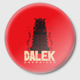 Значок с принтом Dalek в Петрозаводске,  металл | круглая форма, металлическая застежка в виде булавки | doctor who | serial | доктор кто | путешествия во времени | сериал | сериалы | фантастика