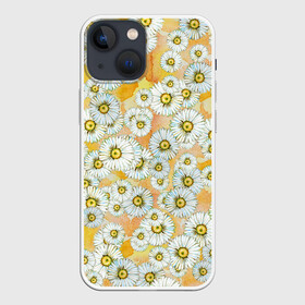 Чехол для iPhone 13 mini с принтом Раз   ромашка, два   ромашка... в Петрозаводске,  |  | акварель | акварельный | летний | разводы | ромашка | ромашки | солнечный | теплый | цветочки | цветочный | цветы