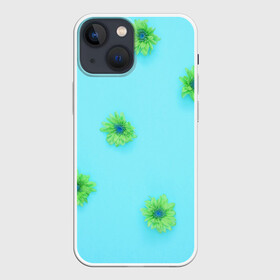 Чехол для iPhone 13 mini с принтом Зеленые Цветочки в Петрозаводске,  |  | зеленые цветочки | маленькие цветочки | цветы