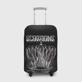 Чехол для чемодана 3D с принтом SCORPIONS в Петрозаводске, 86% полиэфир, 14% спандекс | двустороннее нанесение принта, прорези для ручек и колес | chainge | forever | germany | grunge | king | metal | music | punk | return | rock | scorpions | wind | ветер | германия | гранж | корона | метал | панк | перемен | рок | скорпионс | хард рок