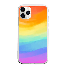Чехол для iPhone 11 Pro Max матовый с принтом РАДУЖНЫЕ ВОЛНЫ | RAINBOW WAVES (Z) в Петрозаводске, Силикон |  | color | paint | rainbow | rainbow waves | waves | волны | краска | радуга | радужная | радужные волны | цветная | яркая