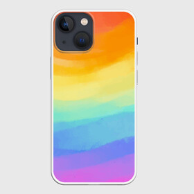 Чехол для iPhone 13 mini с принтом РАДУЖНЫЕ ВОЛНЫ | RAINBOW WAVES (Z) в Петрозаводске,  |  | Тематика изображения на принте: color | paint | rainbow | rainbow waves | waves | волны | краска | радуга | радужная | радужные волны | цветная | яркая