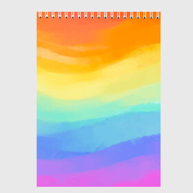 Скетчбук с принтом РАДУЖНЫЕ ВОЛНЫ | RAINBOW WAVES (Z) в Петрозаводске, 100% бумага
 | 48 листов, плотность листов — 100 г/м2, плотность картонной обложки — 250 г/м2. Листы скреплены сверху удобной пружинной спиралью | color | paint | rainbow | rainbow waves | waves | волны | краска | радуга | радужная | радужные волны | цветная | яркая