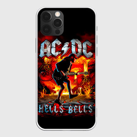 Чехол для iPhone 12 Pro с принтом AC/DC HELLS BELLS в Петрозаводске, силикон | область печати: задняя сторона чехла, без боковых панелей | ac dc | acdc | acdc ас дс | angus | back in black | highway to hell | mckinnon | you | австралийская | ангус янг | ас дс | асдс | блюз | в форме | гитара | группа | крис слэйд | метал | молния | музыка | певец | рок | рок н ролл | стиви янг