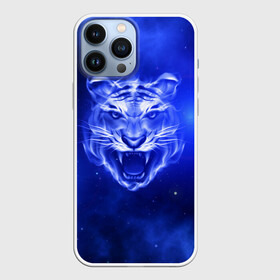 Чехол для iPhone 13 Pro Max с принтом Космический тигр в Петрозаводске,  |  | cat | neon | new year | tiger | восточный гороскоп | год тигра | голова | день рождения | дикие животные | зверь | злой кот | злой тигр | кот | кошак | кошка | неоновый | новый год | огненный | оскал | подарок