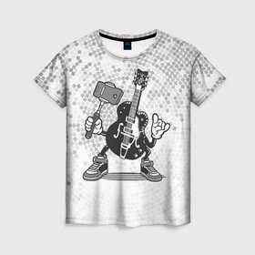 Женская футболка 3D с принтом Гитара сэлфи в Петрозаводске, 100% полиэфир ( синтетическое хлопкоподобное полотно) | прямой крой, круглый вырез горловины, длина до линии бедер | peace | selfi | гитара | мир | рок | рокер | сэлфи | фотка | электрогитара