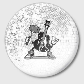 Значок с принтом Гитара сэлфи в Петрозаводске,  металл | круглая форма, металлическая застежка в виде булавки | Тематика изображения на принте: peace | selfi | гитара | мир | рок | рокер | сэлфи | фотка | электрогитара
