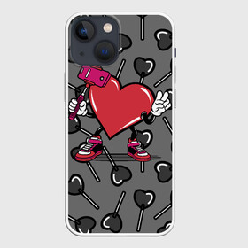 Чехол для iPhone 13 mini с принтом Сердечко сэлфи в Петрозаводске,  |  | peace | selfi | мир | сердечко | сердце | сэлфи | фотка