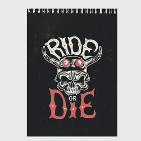 Скетчбук с принтом Ride or die в Петрозаводске, 100% бумага
 | 48 листов, плотность листов — 100 г/м2, плотность картонной обложки — 250 г/м2. Листы скреплены сверху удобной пружинной спиралью | moto | motorcycle | мопеды | мото | мотоцикл | мотоциклист | мотоциклисту | мотоциклисты | мотоцыклы | моцик