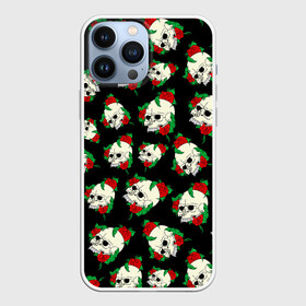 Чехол для iPhone 13 Pro Max с принтом Черепа и розы   Skull and Roses в Петрозаводске,  |  | death | gothic | halloween | horror | roses | skeleton | skillet | skull | готика | готические | жуткий | кости | красные розы | листья | скелет | хеллоуин | хоррор | хэллоуин | цветы | череп | черепа в розах | черепа и розы | черепа с