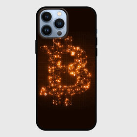 Чехол для iPhone 13 Pro Max с принтом СВЕТЯЩИЙСЯ BITCOIN в Петрозаводске,  |  | bitcoin | btc | coin | биткоин | биткойн | валюта | деньги | криптовалюта | монета | платёжная система | технология