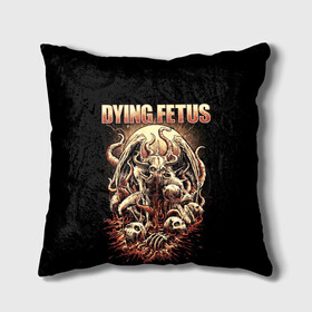 Подушка 3D с принтом Dying Fetus в Петрозаводске, наволочка – 100% полиэстер, наполнитель – холлофайбер (легкий наполнитель, не вызывает аллергию). | состоит из подушки и наволочки. Наволочка на молнии, легко снимается для стирки | Тематика изображения на принте: death metal | dying fetus | грайндкор | группы | метал | музыка | рок