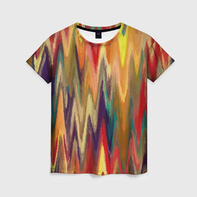 Женская футболка 3D с принтом Секрет иката в Петрозаводске, 100% полиэфир ( синтетическое хлопкоподобное полотно) | прямой крой, круглый вырез горловины, длина до линии бедер | икат | картина | рисунок | узор | цвет