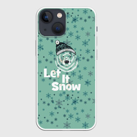 Чехол для iPhone 13 mini с принтом Зима снежинки в Петрозаводске,  |  | let it snow | зима | идёт снег | медведь | метель | нг | новый год | рождество | снег | снегопад | снежинки