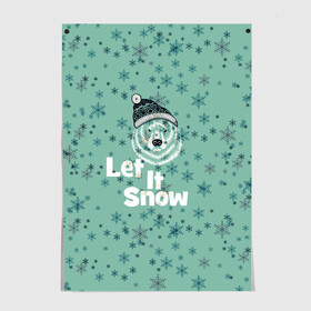 Постер с принтом Зима снежинки в Петрозаводске, 100% бумага
 | бумага, плотность 150 мг. Матовая, но за счет высокого коэффициента гладкости имеет небольшой блеск и дает на свету блики, но в отличии от глянцевой бумаги не покрыта лаком | let it snow | зима | идёт снег | медведь | метель | нг | новый год | рождество | снег | снегопад | снежинки