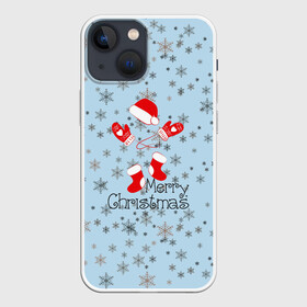 Чехол для iPhone 13 mini с принтом Рождественская метель в Петрозаводске,  |  | let it snow | merry christmas | зима | идёт снег | медведь | метель | нг | новый год | рождество | с рождеством | снег | снегопад | снежинки