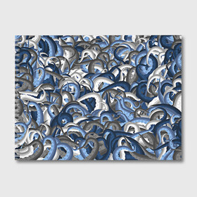 Альбом для рисования с принтом Синий камуфляж с щупальцами в Петрозаводске, 100% бумага
 | матовая бумага, плотность 200 мг. | камуфляж | ктулху | милитари | море | морской | осьминог | рыбак | щупальца