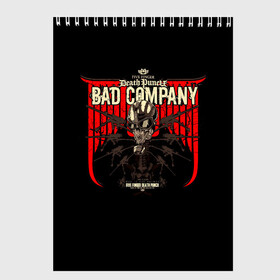 Скетчбук с принтом BAD COMPANY - Five Finger Death Punch в Петрозаводске, 100% бумага
 | 48 листов, плотность листов — 100 г/м2, плотность картонной обложки — 250 г/м2. Листы скреплены сверху удобной пружинной спиралью | Тематика изображения на принте: 5fdp | 5фдп | ffdp | five finger death punch | ivan lewis greening | ivan moody | айвен льюис грининг | метал группа | рок группа | файв фингер дед панч | ффдп