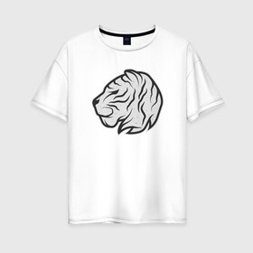 Женская футболка хлопок Oversize с принтом Mystic Tiger в Петрозаводске, 100% хлопок | свободный крой, круглый ворот, спущенный рукав, длина до линии бедер
 | 2022 | animal | cat | lion | tiger | год тигра | животные | зверь | зубы | кот | кошка | лев | охотник | полосатый | природа | тигр | тигренок | тигрица | хищник