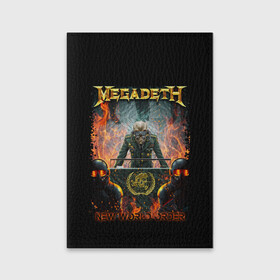 Обложка для паспорта матовая кожа с принтом Megadeth в Петрозаводске, натуральная матовая кожа | размер 19,3 х 13,7 см; прозрачные пластиковые крепления | megadeth | metal | trash metal | группы | метал | музыка | рок | треш метал