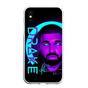 Чехол для iPhone XS Max матовый с принтом Drake в Петрозаводске, Силикон | Область печати: задняя сторона чехла, без боковых панелей | certified lover boy | drake | rap | дрейк | музыка | неон | обри дрейк грэм | рэп | рэпер