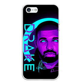 Чехол для iPhone 5/5S матовый с принтом Drake в Петрозаводске, Силикон | Область печати: задняя сторона чехла, без боковых панелей | certified lover boy | drake | rap | дрейк | музыка | неон | обри дрейк грэм | рэп | рэпер