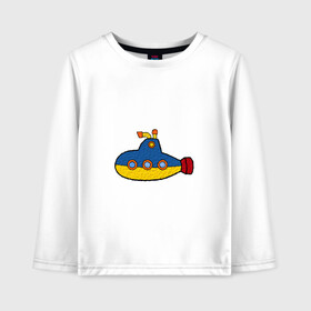 Детский лонгслив хлопок с принтом Подводная лодка в Петрозаводске, 100% хлопок | круглый вырез горловины, полуприлегающий силуэт, длина до линии бедер | submarine | наутилус | подводная лодка