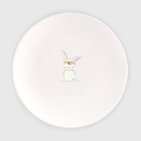 Тарелка с принтом милый кролик в Петрозаводске, фарфор | диаметр - 210 мм
диаметр для нанесения принта - 120 мм | заяц | кролик. венок | лапы | мода | мультик | персонаж | уши | хвост
