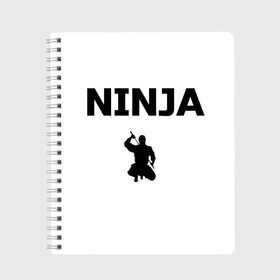 Тетрадь с принтом Ninja в Петрозаводске, 100% бумага | 48 листов, плотность листов — 60 г/м2, плотность картонной обложки — 250 г/м2. Листы скреплены сбоку удобной пружинной спиралью. Уголки страниц и обложки скругленные. Цвет линий — светло-серый
 | ninja | боевые искусства | ниндзя | скрытность
