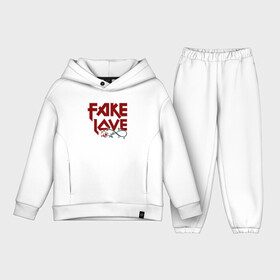 Детский костюм хлопок Oversize с принтом Fake Love в Петрозаводске,  |  | fake | иллюстрация | любовь | наигранная любовь | роза | цветок