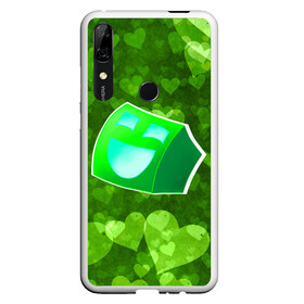 Чехол для Honor P Smart Z с принтом Geometry Dash | Green Love (Z) в Петрозаводске, Силикон | Область печати: задняя сторона чехла, без боковых панелей | 2d | arcade | game | geometry dash | meltdown | robtop | аркада | геометри даш | геометрическая черточка | геометрический тире | раннер