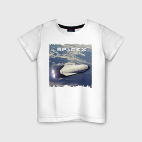 Детская футболка хлопок с принтом Революция в космосе в Петрозаводске, 100% хлопок | круглый вырез горловины, полуприлегающий силуэт, длина до линии бедер | cosmos | flight | planet | revolution | space x | космос | планета | революция