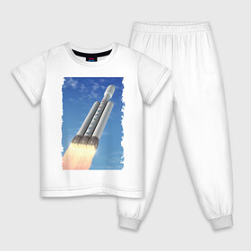Детская пижама хлопок с принтом Cтарт ракеты Space X в Петрозаводске, 100% хлопок |  брюки и футболка прямого кроя, без карманов, на брюках мягкая резинка на поясе и по низу штанин
 | Тематика изображения на принте: cloud | cosmos | flight | revolution | sky | space x | космос | небо | облака | революция