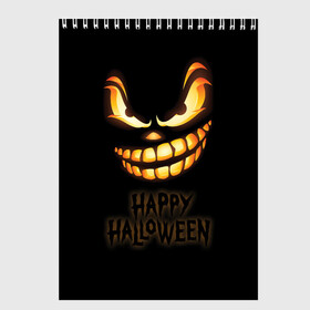 Скетчбук с принтом Happy Halloween в Петрозаводске, 100% бумага
 | 48 листов, плотность листов — 100 г/м2, плотность картонной обложки — 250 г/м2. Листы скреплены сверху удобной пружинной спиралью | Тематика изображения на принте: halloween | holiday | pumpkin | samayn | vampire | zombie | вампир | ведьма | вечеринка | день всех святых | зомби | карнавал | маскарад | мертвец | оборотень | привидение | самайн | светильник джека | страшный джек | труп