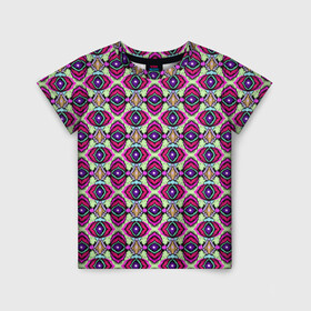 Детская футболка 3D с принтом Абстрактный современный узор в Петрозаводске, 100% гипоаллергенный полиэфир | прямой крой, круглый вырез горловины, длина до линии бедер, чуть спущенное плечо, ткань немного тянется | арабский | красный | оливковый | орнамент | пляжный | популярный | разноцветный | этнический орнамент